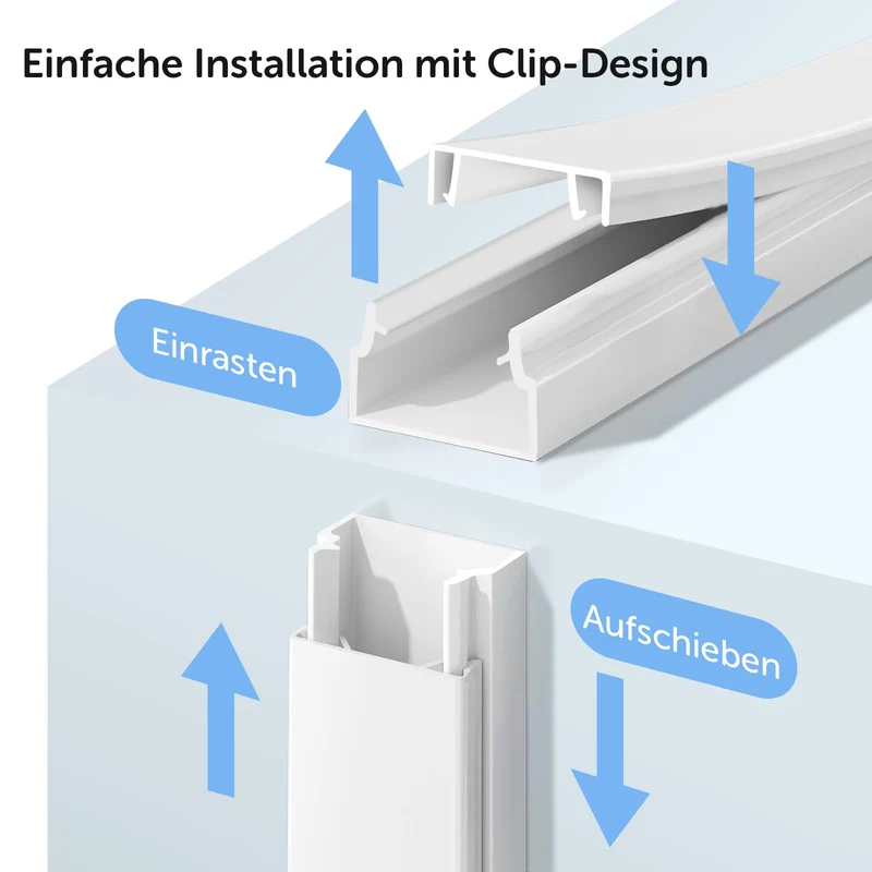shinfly Kabelorganisation · 40L x 1,5B cm · Weiß