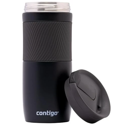 Contigo Thermobecher Byron Snapseal, Edelstahl Isolierbecher, Kaffebecher to go, auslaufsicher, spülmaschinenfester Deckel BPA-frei, 470 ml, 1 Stück (1er Pack)