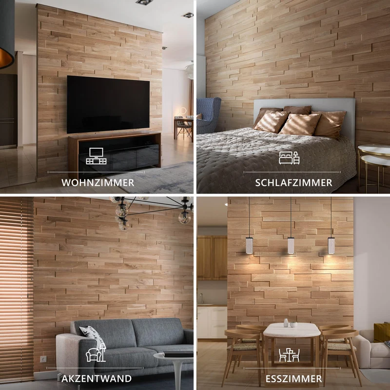 Eiche 3D Wandpaneele, Wandverkleidung OZO