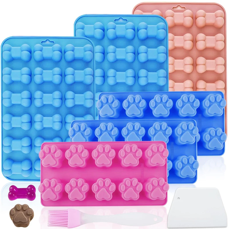 6 Stück Backmatte Hundekekse, Hundeleckerli Silikonform, BPA-Frei
