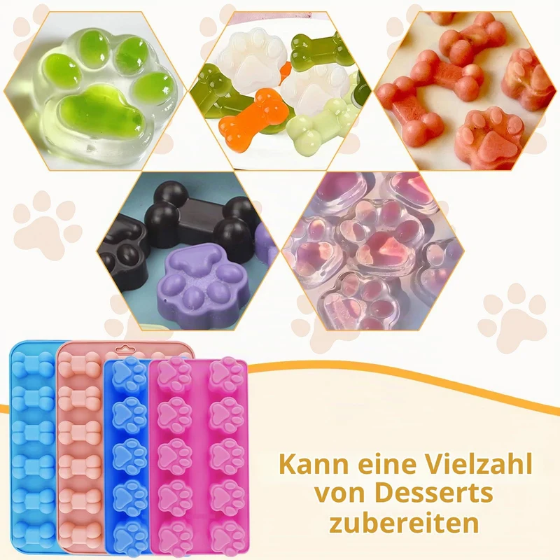 6 Stück Backmatte Hundekekse, Hundeleckerli Silikonform, BPA-Frei