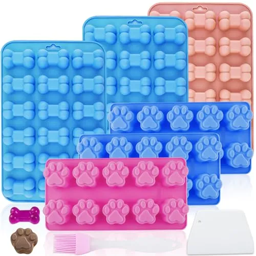 6 Stück Backmatte Hundekekse, Hundeleckerli Silikonform, BPA-Frei