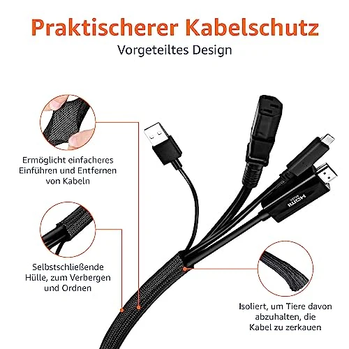 Amazon Basics Kabelorganisation · Schwarz · 3 m