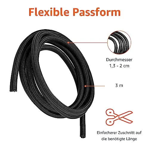Amazon Basics Kabelorganisation · Schwarz · 3 m