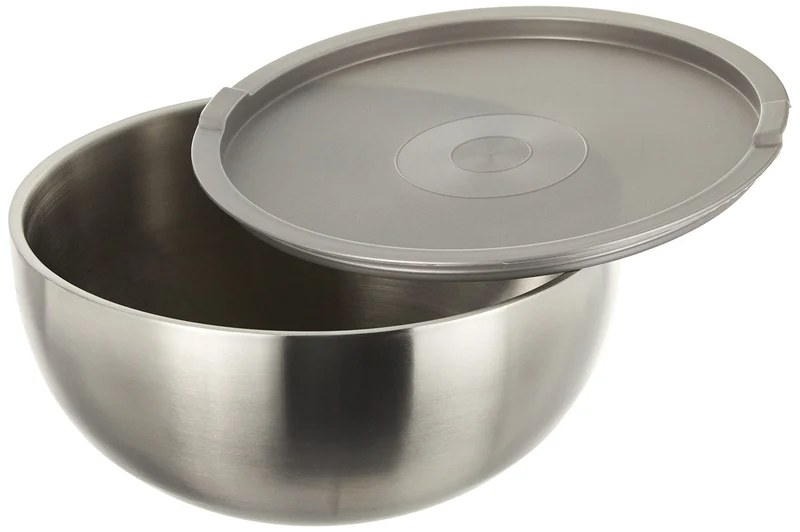 GSW 552301 Thermoschüssel mit Kunststoffdeckel, Edelstahl, silber, 30 cm 2 Einheiten