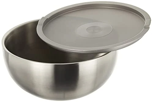 GSW 552301 Thermoschüssel mit Kunststoffdeckel, Edelstahl, silber, 30 cm 2 Einheiten