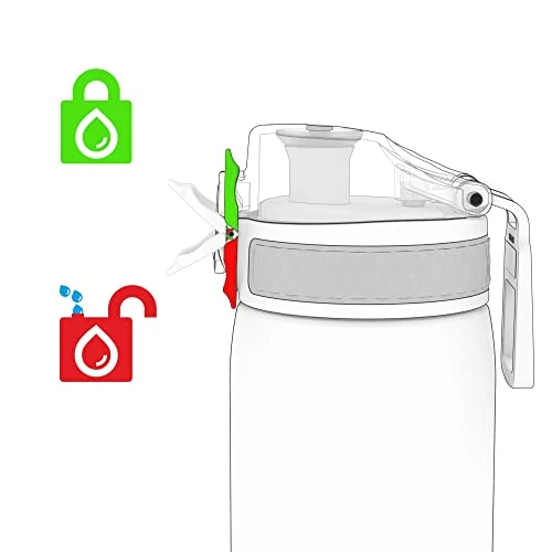 ION8 Trinkflasche, Auslaufsicher, Einhandöffnung, Sichere Verriegelung, Spülmaschinenfest, BPA-frei, Tragegriff, Klappdeckel, Leicht zu Reinigen, Klimaneutral, Zartrosa