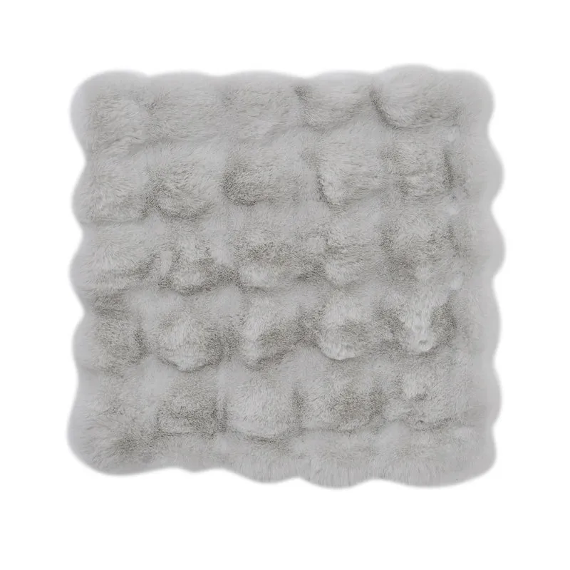 Superweicher Mikroplusch 2er Set Sofa-Kissenbezüge mit Wellenmuster, 45 x 45 und 60 x 60 cm, dunkelgrau
