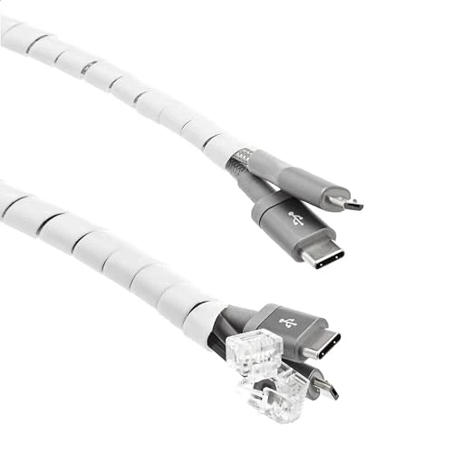 Amazon Basics Kabelkanal, ideal zur Kabelführung und zum Schutz der Kabel vor Haustieren, 10 m, weiß