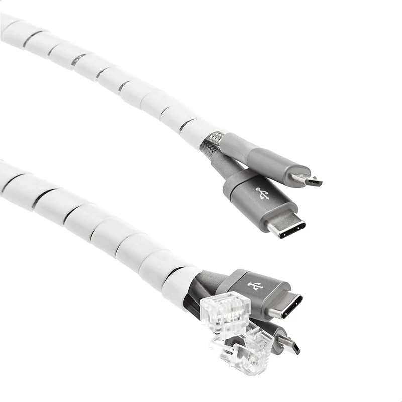 Amazon Basics Kabelkanal, ideal zur Kabelführung und zum Schutz der Kabel vor Haustieren, 10 m, weiß