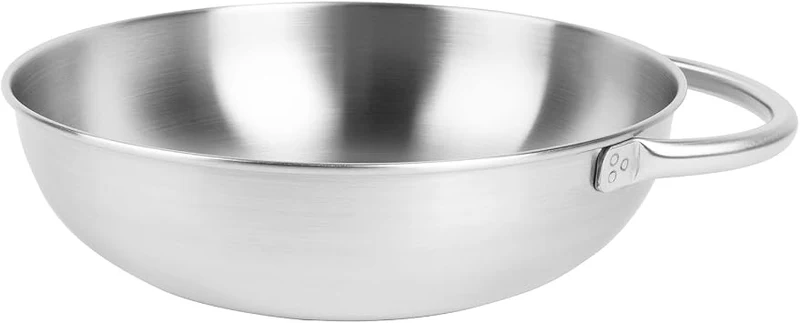 Tatonka Bowl with Grip - Leichte Schüssel aus 18/8 Edelstahl mit Henkel und Volumenskalierung - rostfrei, lebensmittelecht und resistent gegen Fruchtsäuren - Ø 18 x 5 cm - 165 Gramm