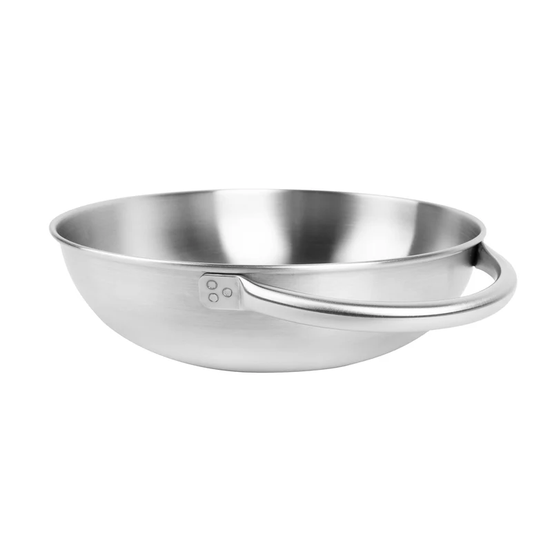 Tatonka Bowl with Grip - Leichte Schüssel aus 18/8 Edelstahl mit Henkel und Volumenskalierung - rostfrei, lebensmittelecht und resistent gegen Fruchtsäuren - Ø 18 x 5 cm - 165 Gramm