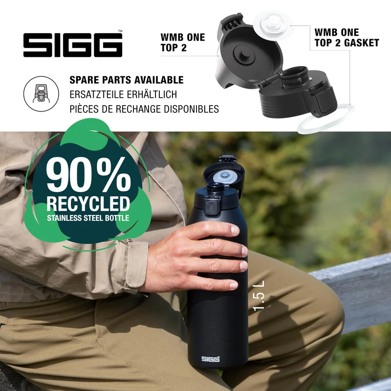 Sigg - Edelstahl Trinkflasche - Shield ONE - Einwandig & Federleicht - Für kohlensäurehaltige Getränke geeignet - Auslaufsicher - BPA-frei - Outdoor & Fitness - 750 ml / 1 L / 1,5 L