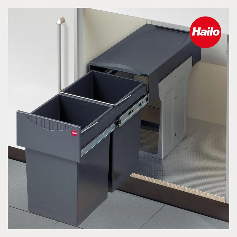 Hailo AS Tandem 15/15 dunkelgrau - 3666101 Einbau Abfallsammler