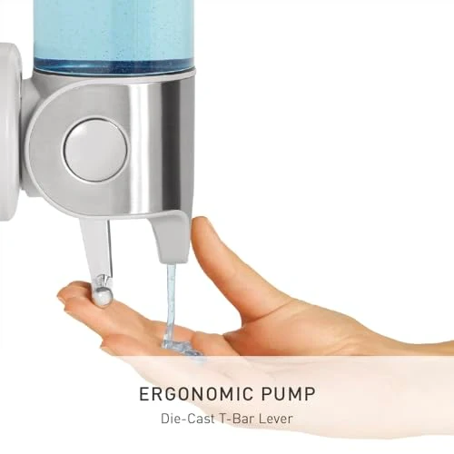 simplehuman BT1029 444 ml dreifach, Spender mit Wandhalterung, Seifenspender Wandbefestigung, gebürsteter Stahl, 5 Jahre Garantie