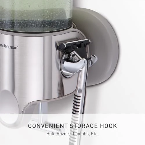 simplehuman BT1029 444 ml dreifach, Spender mit Wandhalterung, Seifenspender Wandbefestigung, gebürsteter Stahl, 5 Jahre Garantie