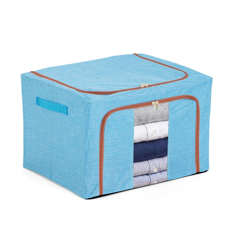LIVMORE Kleiderschrank-Aufbewahrungsbox, PVC-Netzgewebe, Stahldraht, 50x40x33cm, Durchsichtig
