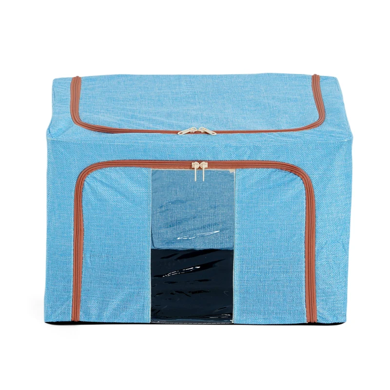 LIVMORE Kleiderschrank-Aufbewahrungsbox, PVC-Netzgewebe, Stahldraht, 50x40x33cm, Durchsichtig