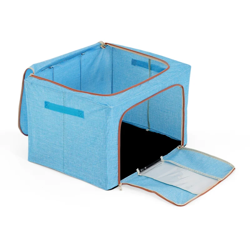 LIVMORE Kleiderschrank-Aufbewahrungsbox, PVC-Netzgewebe, Stahldraht, 50x40x33cm, Durchsichtig