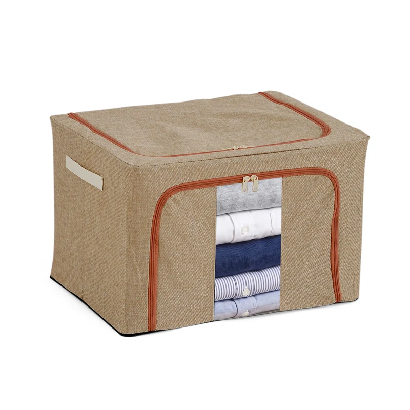 LIVMORE Kleiderschrank-Aufbewahrungsbox, PVC-Netzgewebe, Stahldraht, 50x40x33cm, Durchsichtig