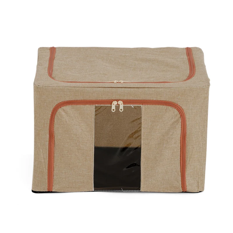 LIVMORE Kleiderschrank-Aufbewahrungsbox, PVC-Netzgewebe, Stahldraht, 50x40x33cm, Durchsichtig