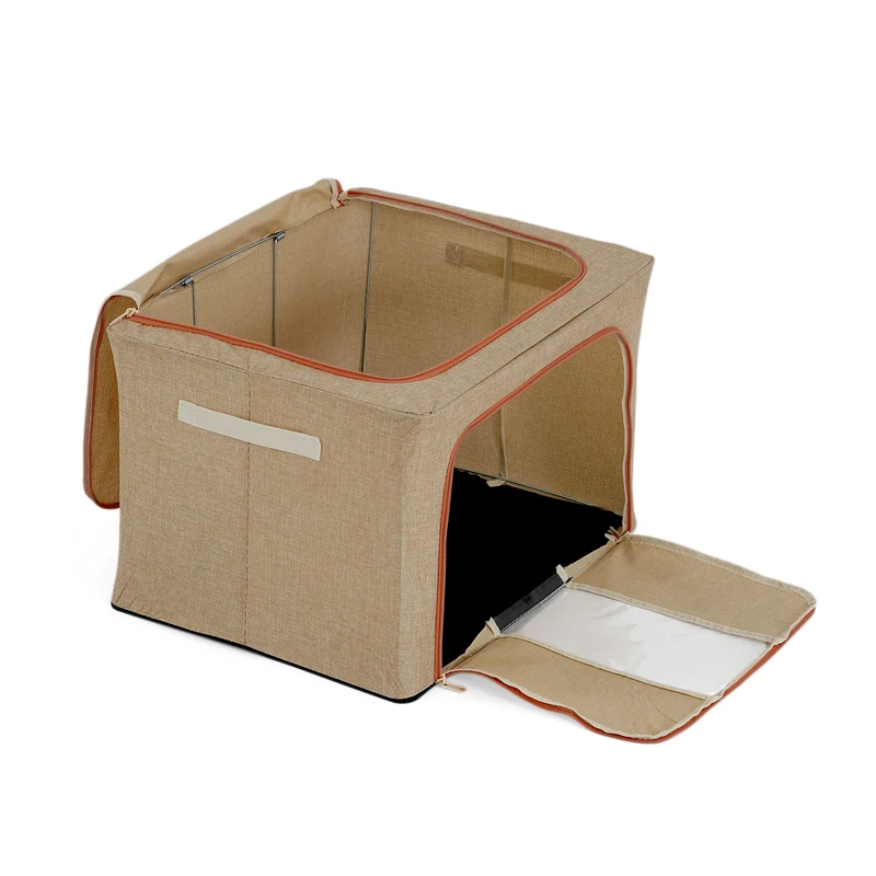 LIVMORE Kleiderschrank-Aufbewahrungsbox, PVC-Netzgewebe, Stahldraht, 50x40x33cm, Durchsichtig