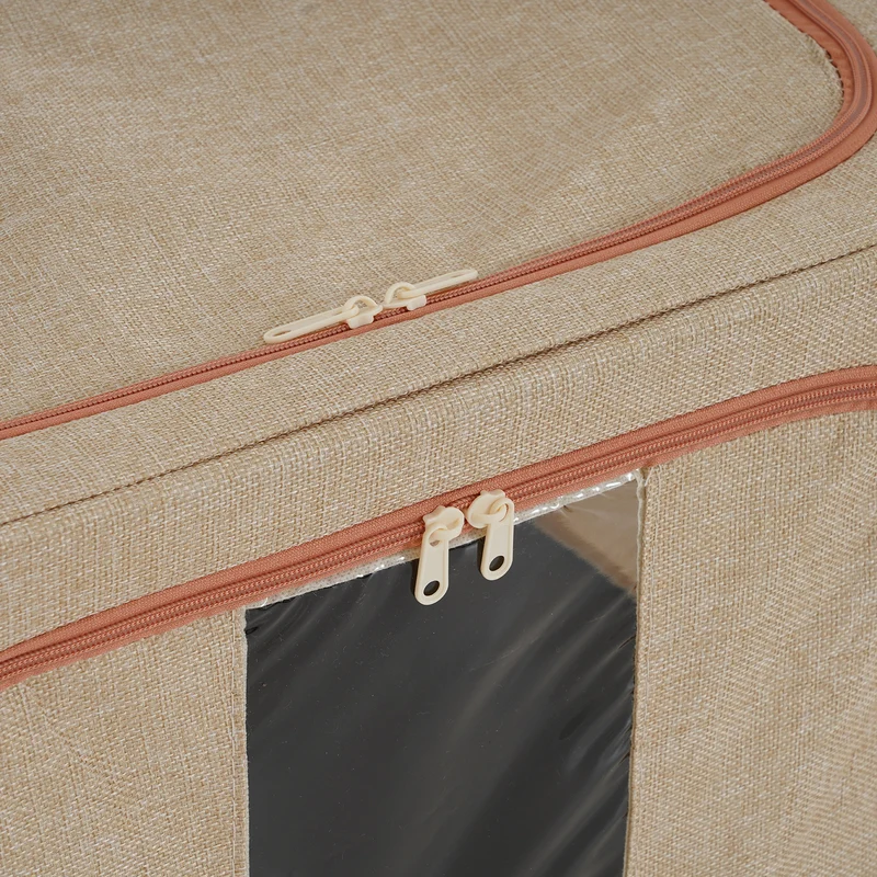 LIVMORE Kleiderschrank-Aufbewahrungsbox, PVC-Netzgewebe, Stahldraht, 50x40x33cm, Durchsichtig