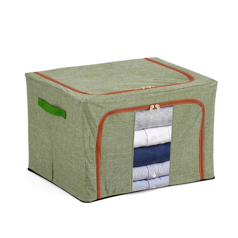 LIVMORE Kleiderschrank-Aufbewahrungsbox, PVC-Netzgewebe, Stahldraht, 50x40x33cm, Durchsichtig
