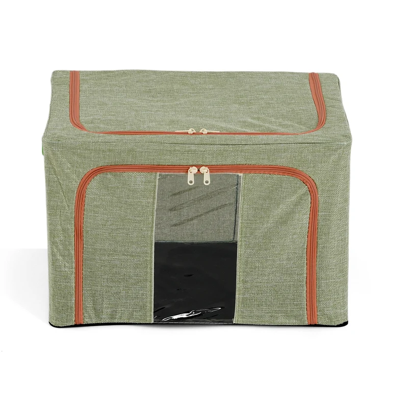 LIVMORE Kleiderschrank-Aufbewahrungsbox, PVC-Netzgewebe, Stahldraht, 50x40x33cm, Durchsichtig