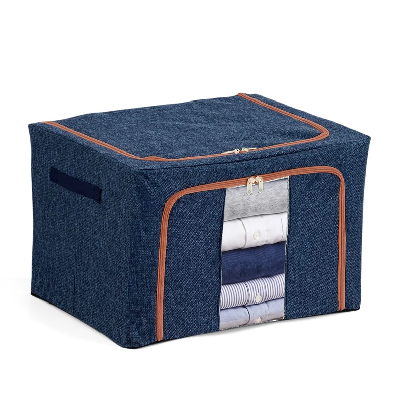 LIVMORE Kleiderschrank-Aufbewahrungsbox, PVC-Netzgewebe, Stahldraht, 50x40x33cm, Durchsichtig