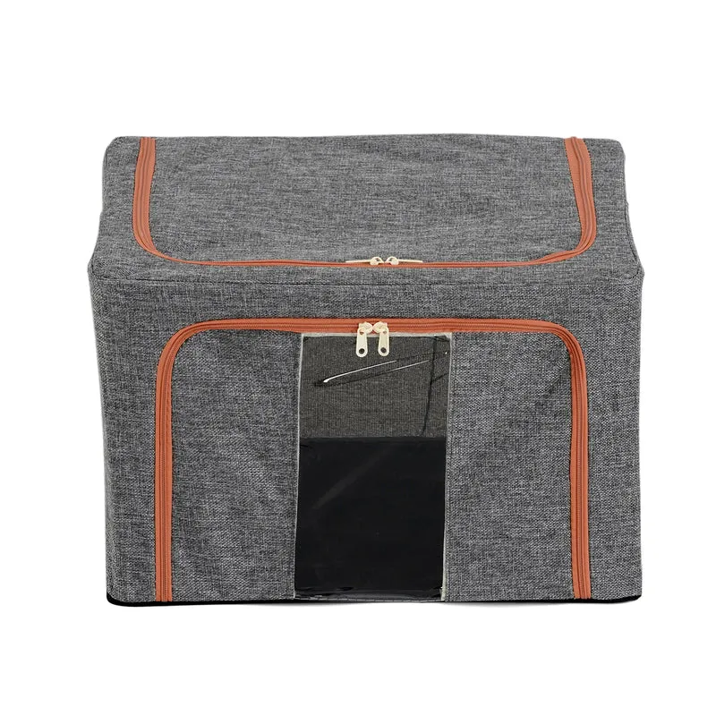 LIVMORE Kleiderschrank-Aufbewahrungsbox, PVC-Netzgewebe, Stahldraht, 50x40x33cm, Durchsichtig