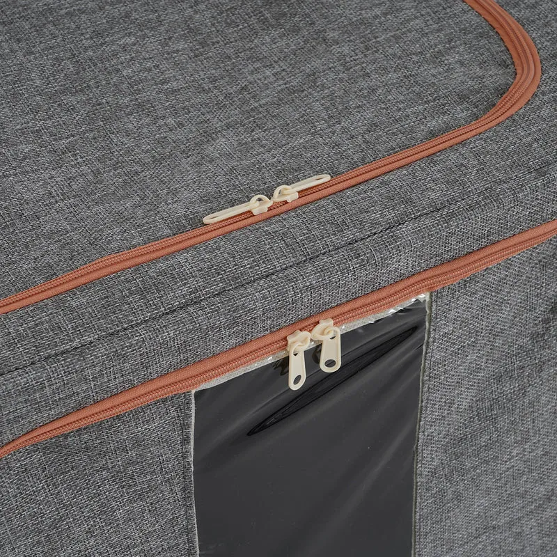 LIVMORE Kleiderschrank-Aufbewahrungsbox, PVC-Netzgewebe, Stahldraht, 50x40x33cm, Durchsichtig