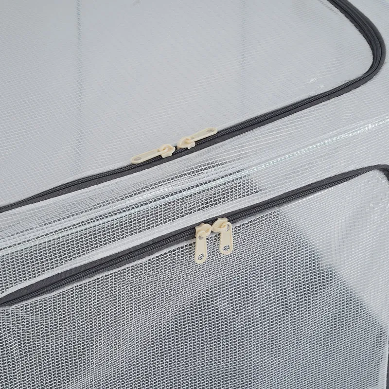 LIVMORE Kleiderschrank-Aufbewahrungsbox, PVC-Netzgewebe, Stahldraht, 50x40x33cm, Durchsichtig