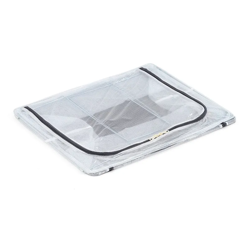 LIVMORE Kleiderschrank-Aufbewahrungsbox, PVC-Netzgewebe, Stahldraht, 50x40x33cm, Durchsichtig