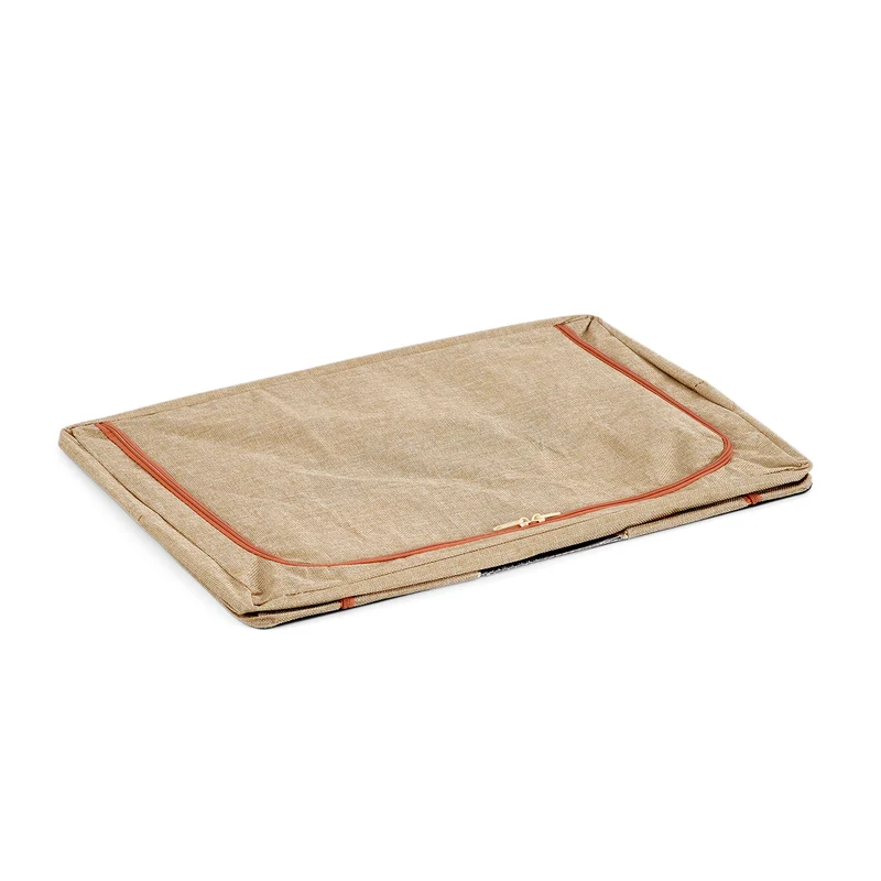 LIVMORE Kleiderschrank-Aufbewahrungsbox aus Leinen-Baumwoll-Mix, faltbar, 60x42x40cm, Grau