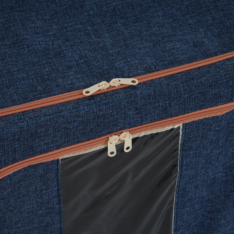 LIVMORE Kleiderschrank-Aufbewahrungsbox aus Leinen-Baumwoll-Mix, faltbar, 60x42x40cm, Grau