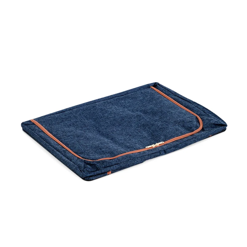 LIVMORE Kleiderschrank-Aufbewahrungsbox aus Leinen-Baumwoll-Mix, faltbar, 60x42x40cm, Grau