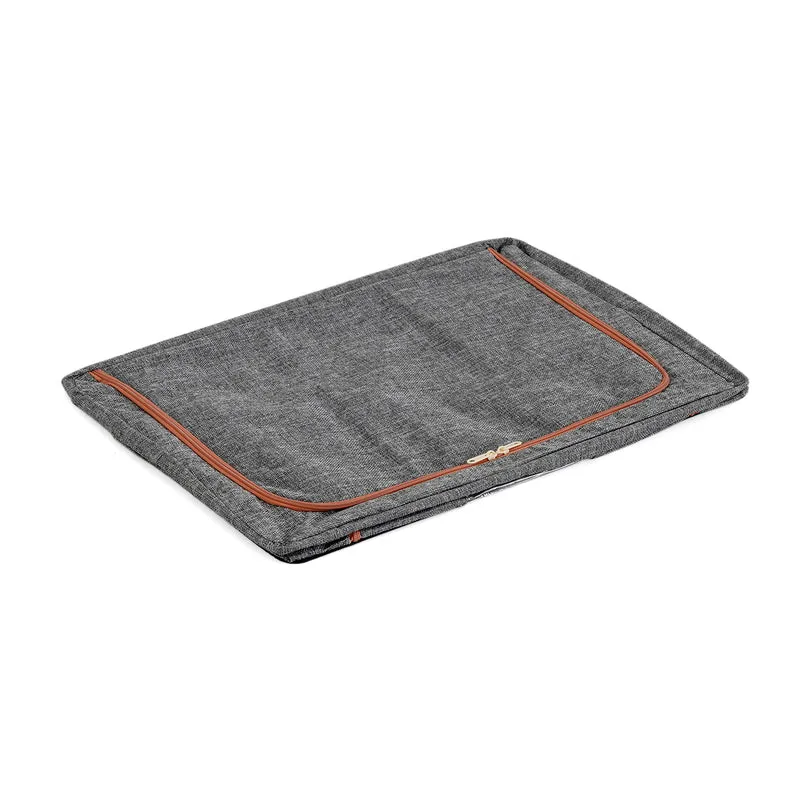 LIVMORE Kleiderschrank-Aufbewahrungsbox aus Leinen-Baumwoll-Mix, faltbar, 60x42x40cm, Grau