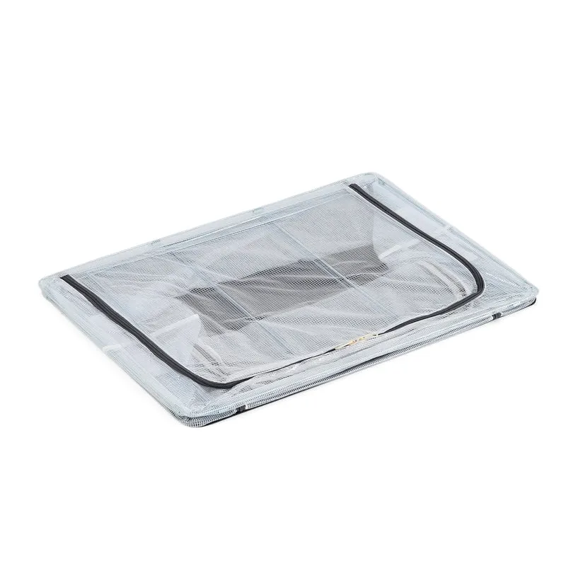LIVMORE Kleiderschrank-Aufbewahrungsbox aus Leinen-Baumwoll-Mix, faltbar, 60x42x40cm, Grau