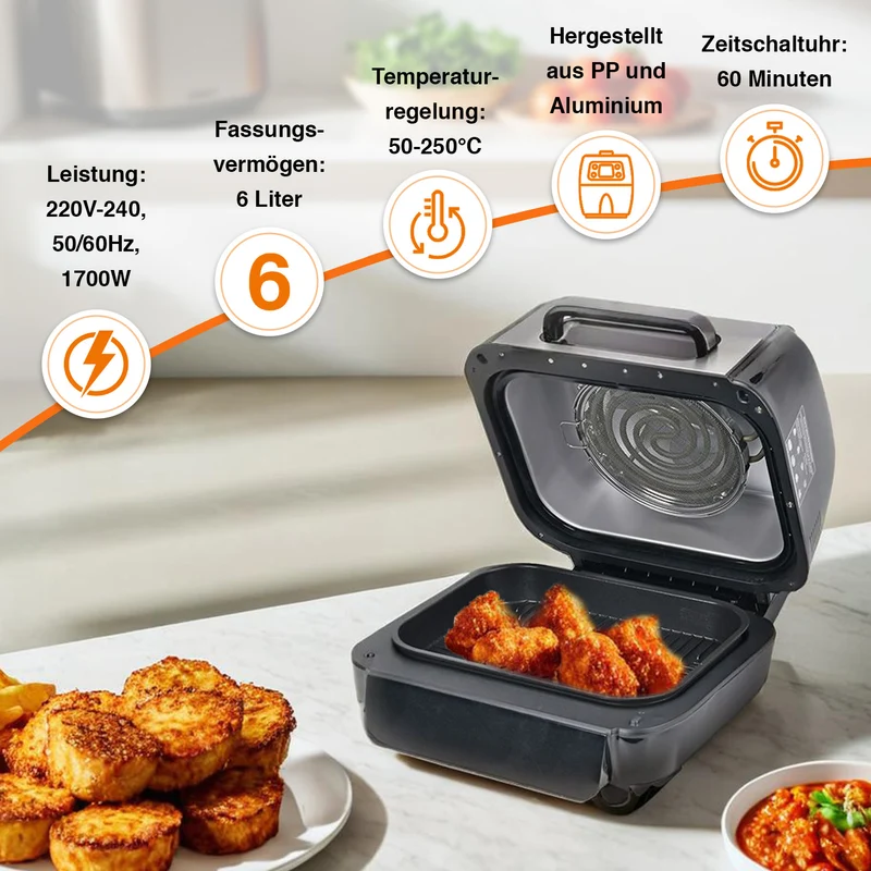 HOMESMART Foodi Steam Grill Air-Fryer, Multifunktion, 6L Kapazität
