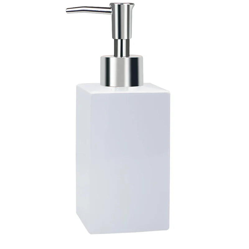 Spirella Seifenspender Quadro Porzellan Flüssigseifen-Spender 300ml Weiß, Unique