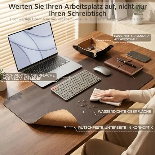 PROMATTOO Schreibtischunterlage · 80 x 40 cm · Espressobraun