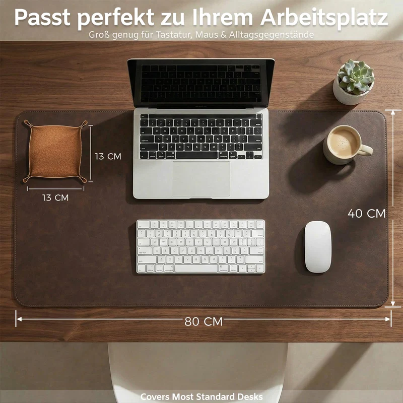 PROMATTOO Schreibtischunterlage · 80 x 40 cm · Espressobraun