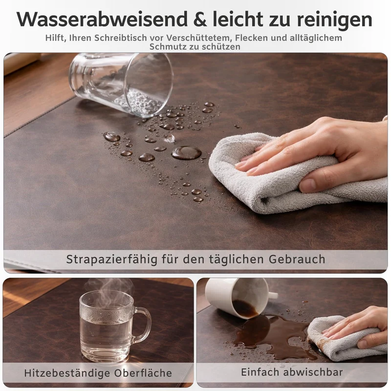 PROMATTOO Schreibtischunterlage · 80 x 40 cm · Espressobraun