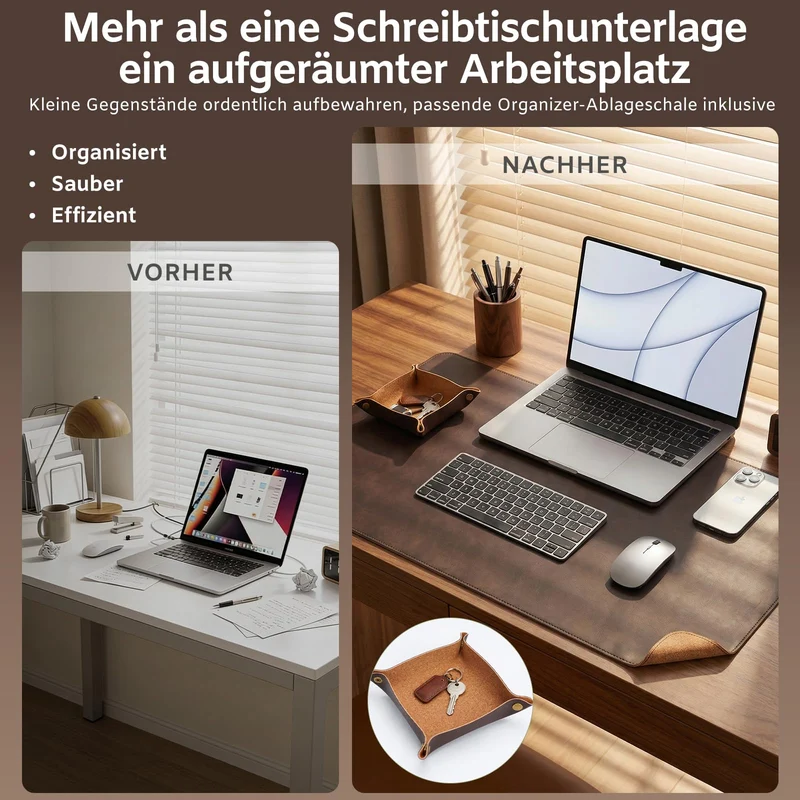 PROMATTOO Schreibtischunterlage · 80 x 40 cm · Espressobraun