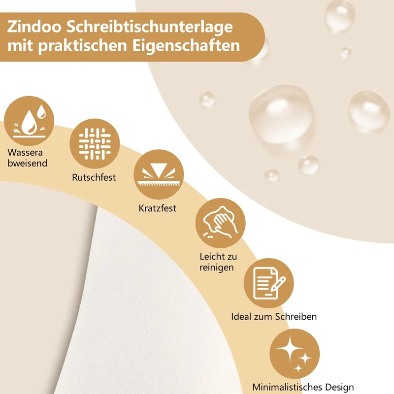 Zindoo Schreibtischunterlage · 80 x 40 cm · Beige