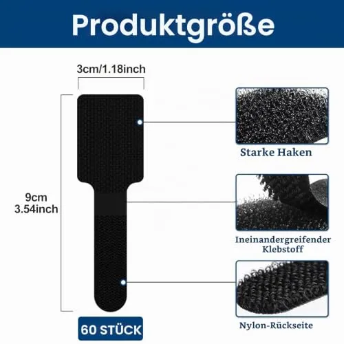 Redamancy Kabelorganisation · Schwarz · 90Millimeter