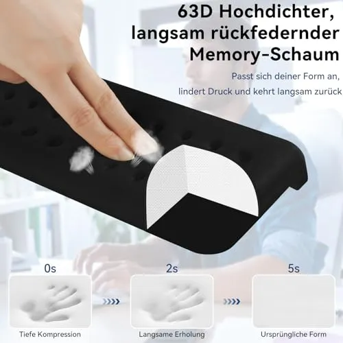 Sushret Handgelenkauflage · 18 x 3.5 inches · Schwarz