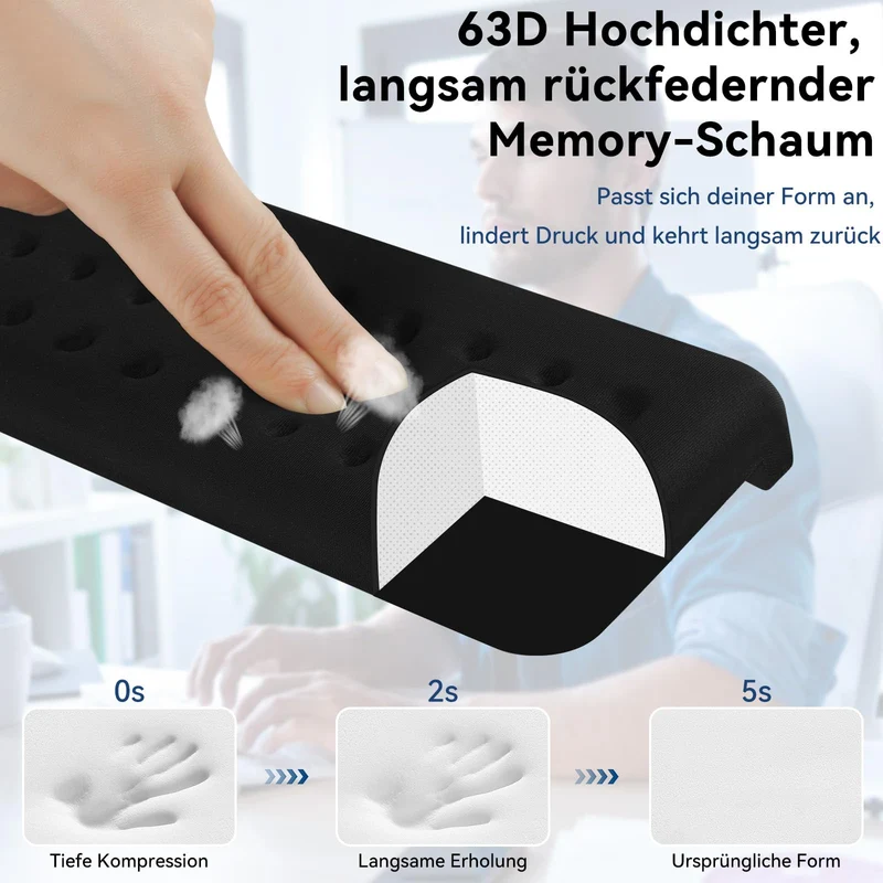 Sushret Handgelenkauflage · 18 x 3.5 inches · Schwarz