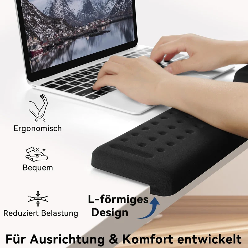 Sushret Handgelenkauflage · 18 x 3.5 inches · Schwarz